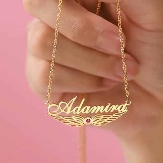 Victoria personalized wing collarbone necklace