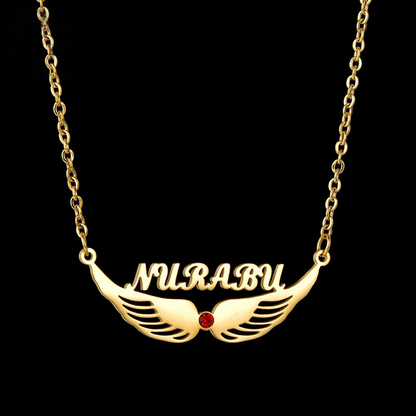 Victoria personalized wing collarbone necklace