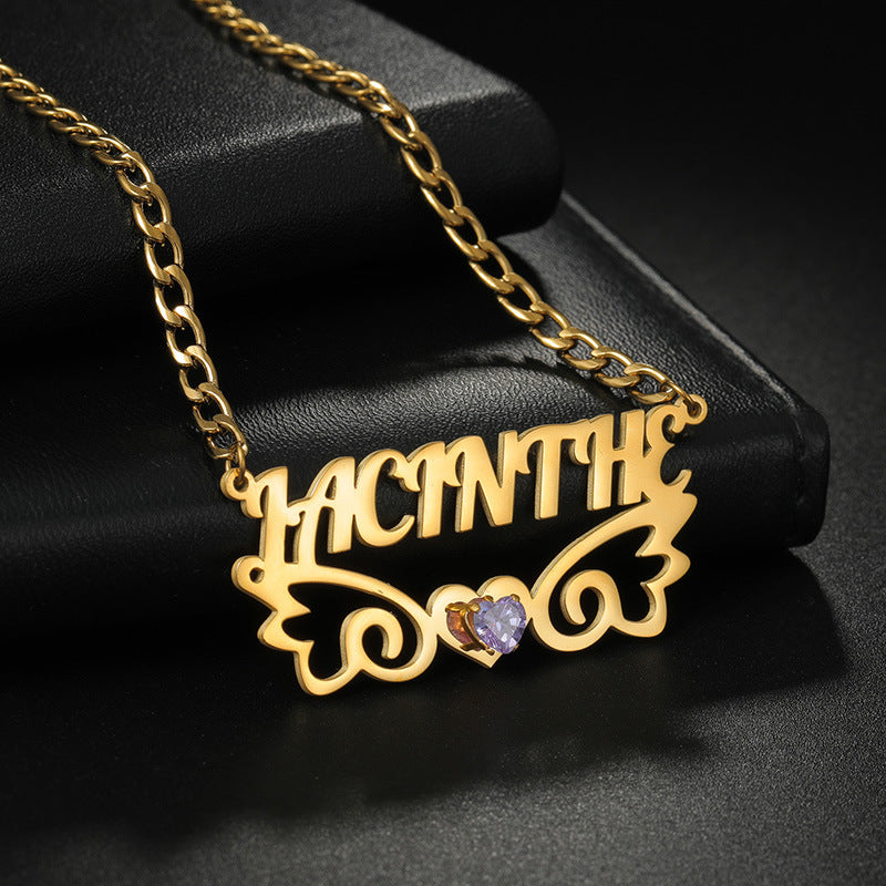 Victoria personalized wing collarbone necklace