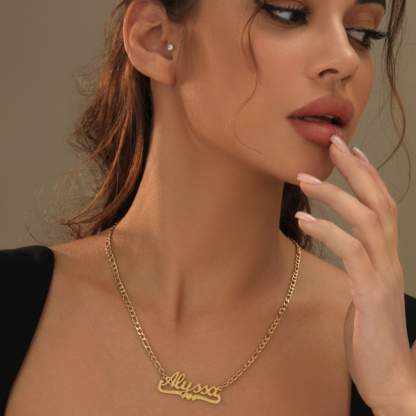Jenny Diamond Cut Heart Name Necklace