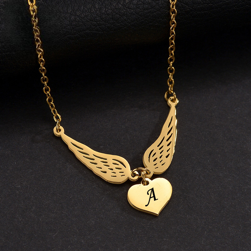 Victoria personalized wing collarbone necklace