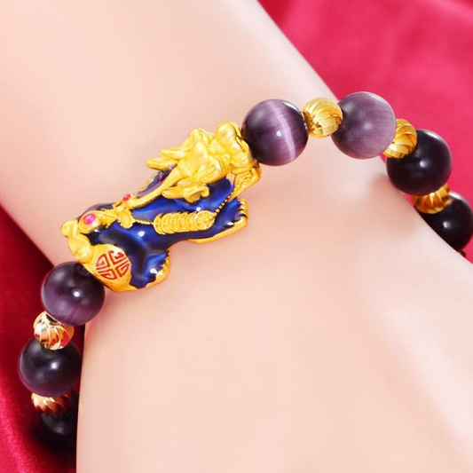 Color changing Pixiu bracelet obsidian jewelry