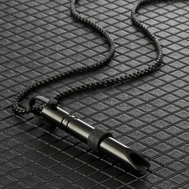 Stainless Steel Whistle Pendant Necklace Simple