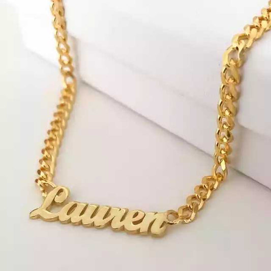 Luxe cuban chain name necklace