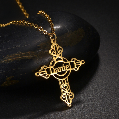 DIY Name Hollow Cross Pendant