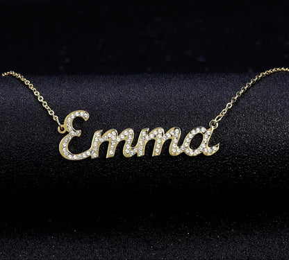 Luxe crystal personalised name necklace