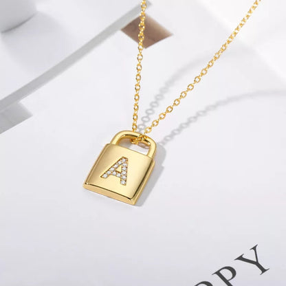 Luxe personalised initial lock necklace