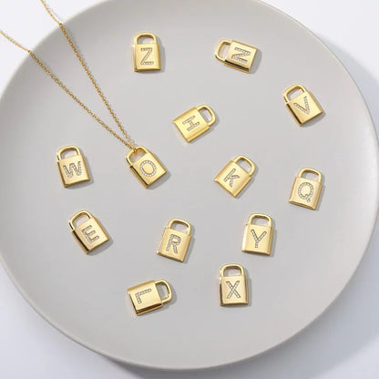 Luxe personalised initial lock necklace