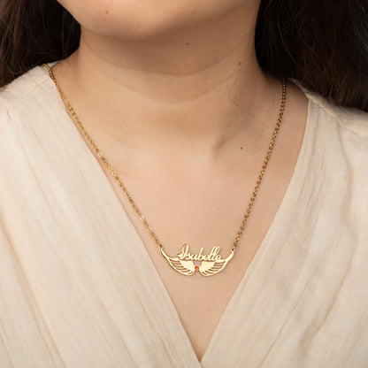 Victoria personalized wing collarbone necklace
