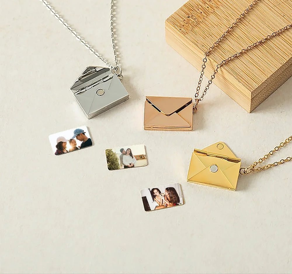 Mother's Day Gift-Custom Love Photo Letter Envelope Necklace