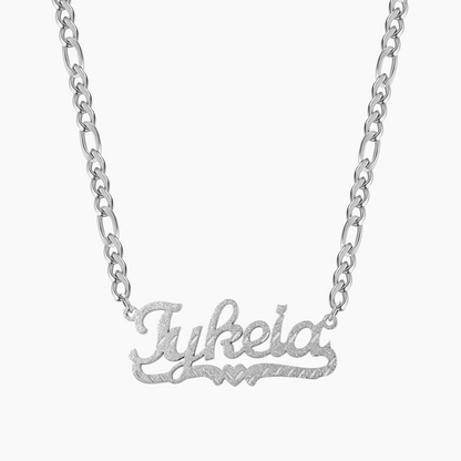 Diamond Cut Heart Name Necklace