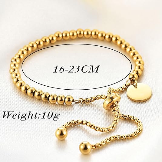 Cora Custom Simple Beaded Round Bracelet