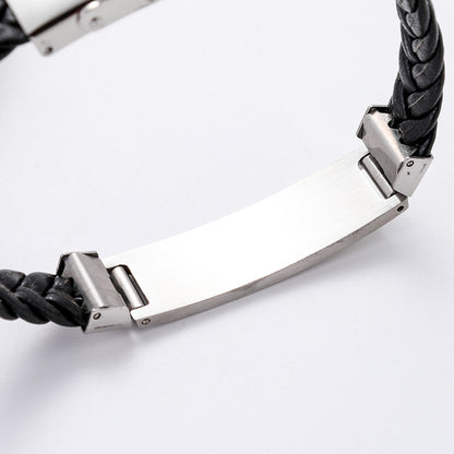 Mens engraved rope bracelet