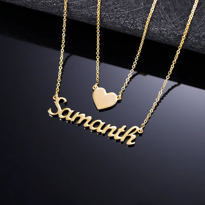 Heart Layer Name Necklace