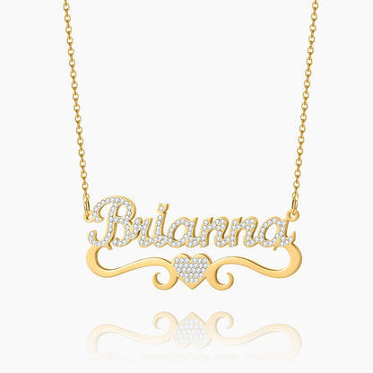 Iced Heart Name Necklace