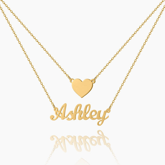 Heart Layer Name Necklace