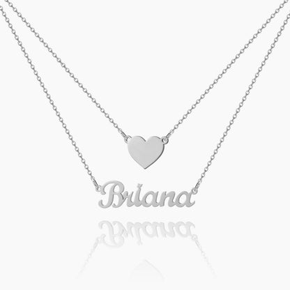 Heart Layer Name Necklace