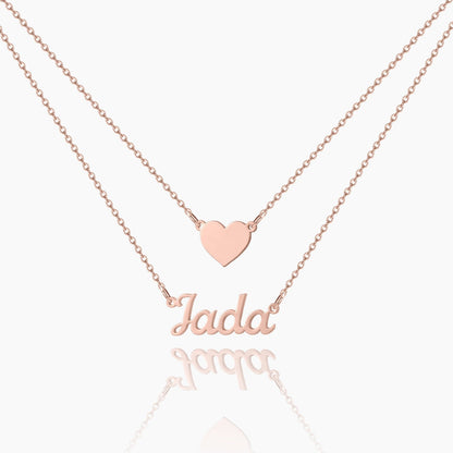 Heart Layer Name Necklace