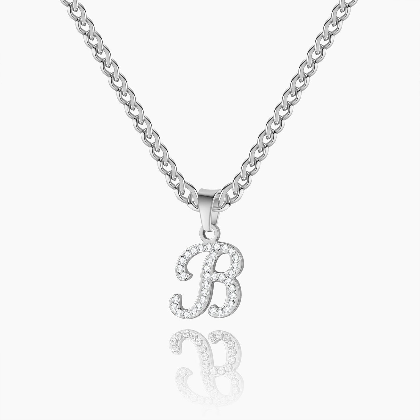 Kids Script Iced Letter Necklace