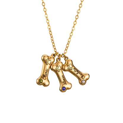 3D Dog Bone DIY Name Necklace