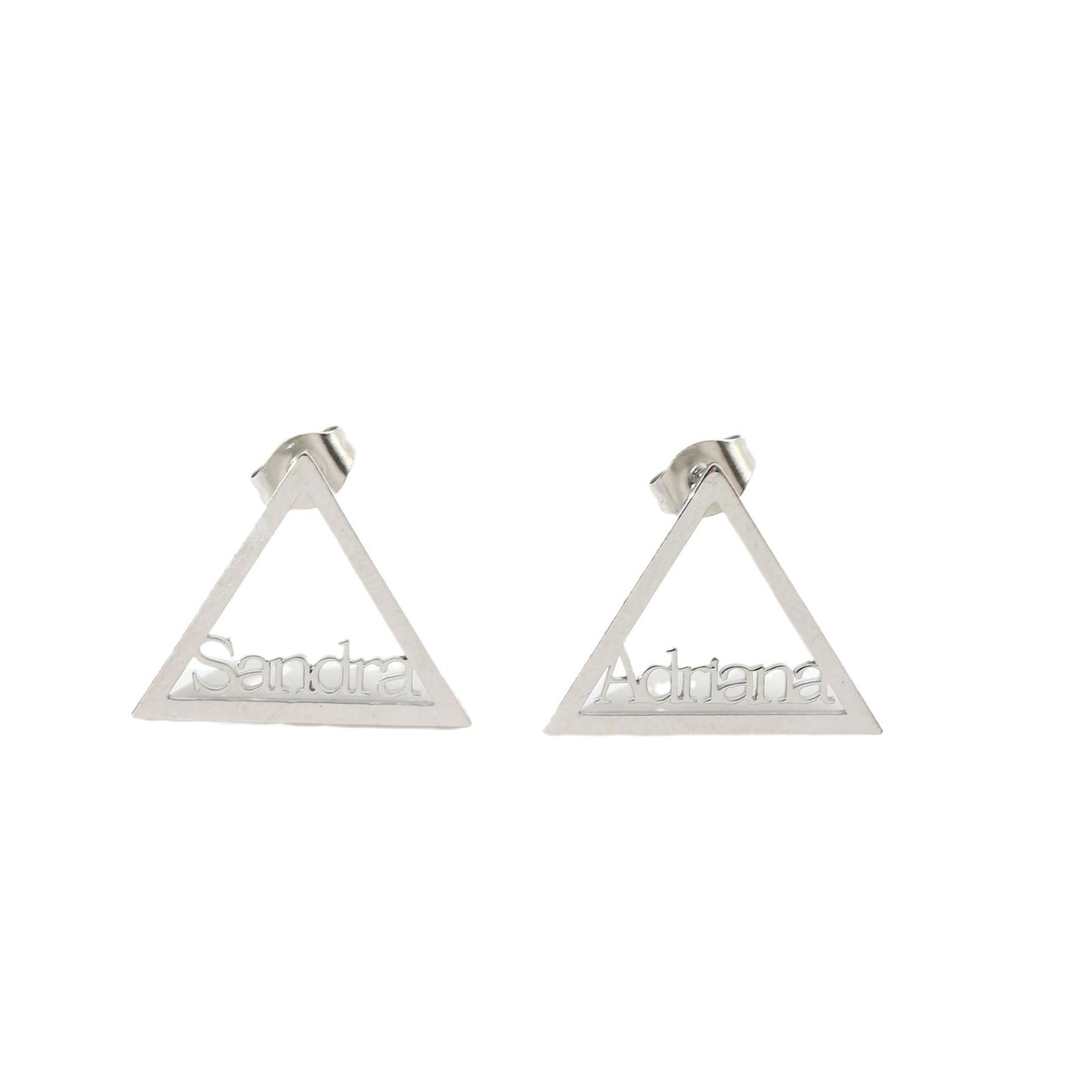 Hollow Triangle DIY English Letter Earrings