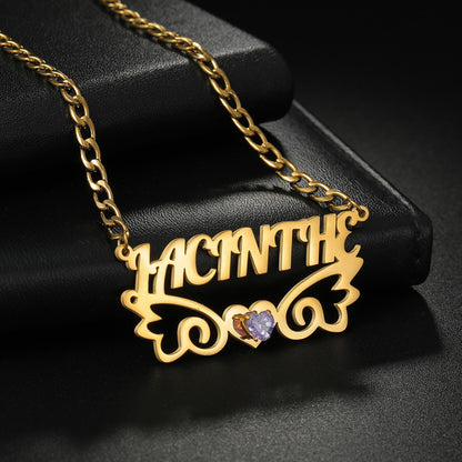 Victoria personalized wing collarbone necklace