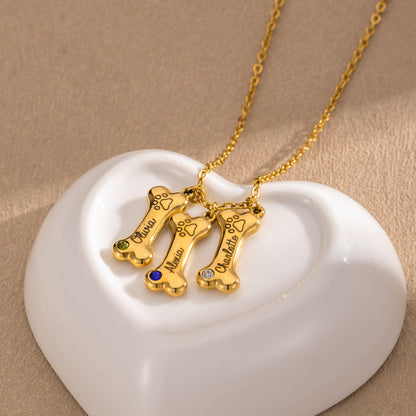 3D Dog Bone DIY Name Necklace