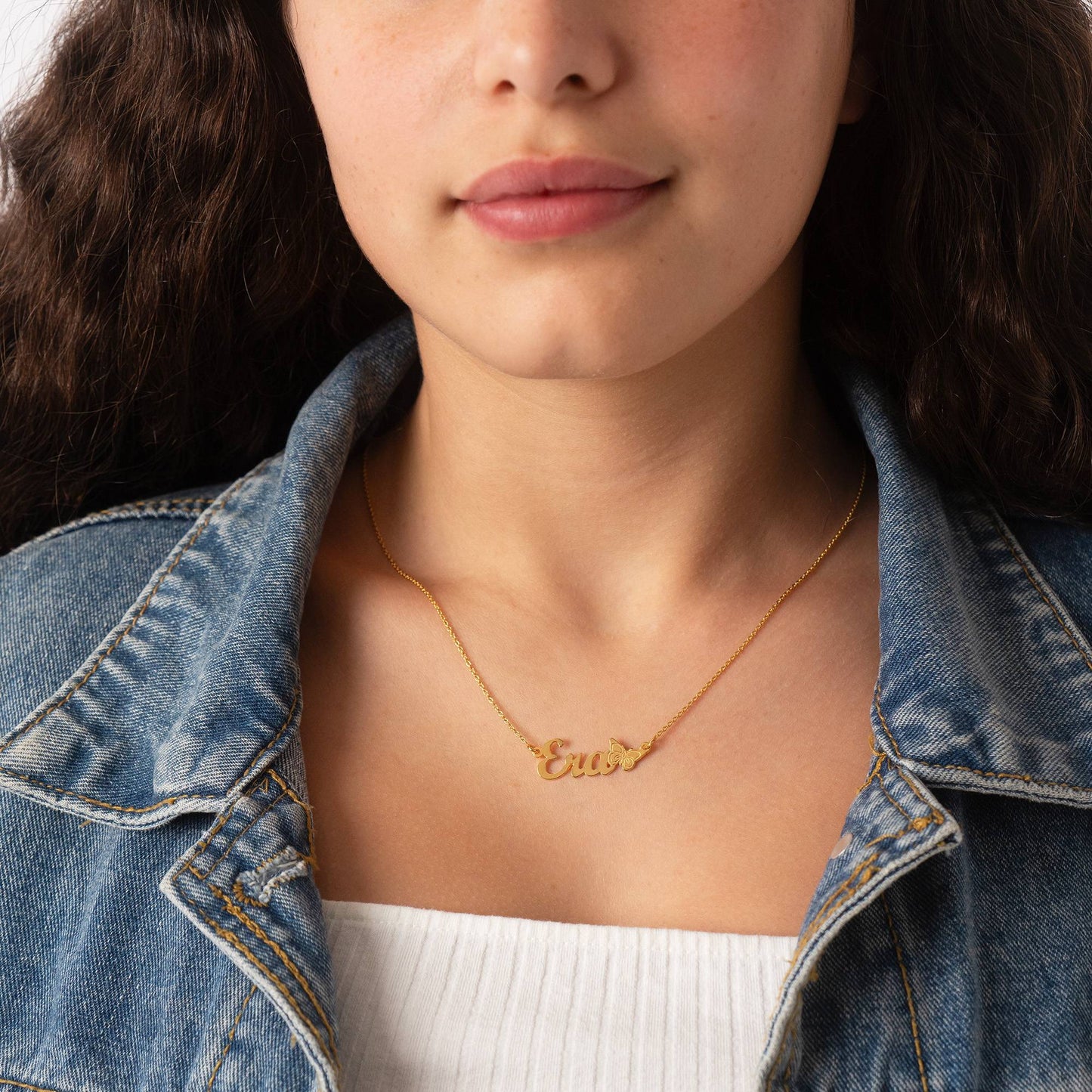 Teen's Butterfly Name Necklace in 18K Gold Plating