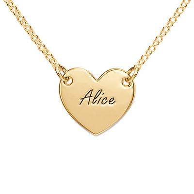 Teen's Engraved Heart Necklace in 18K Gold Plating