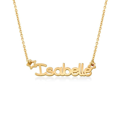 Girl's Star Name Necklace in 18K Gold Plating