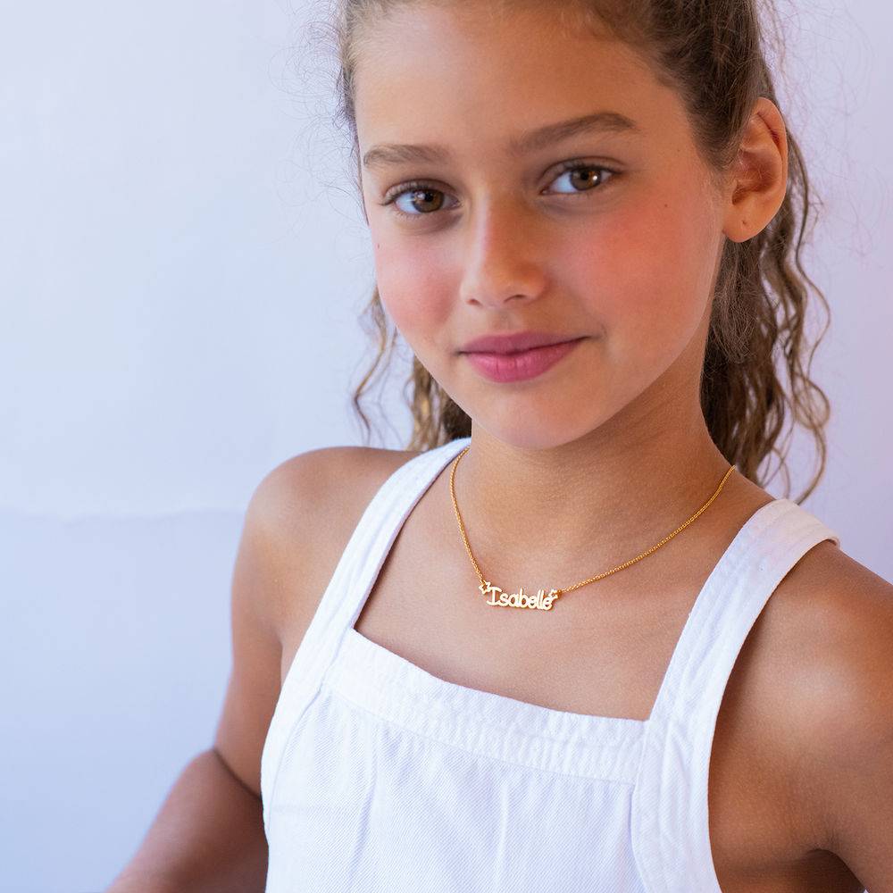 Girl's Star Name Necklace in 18K Gold Plating