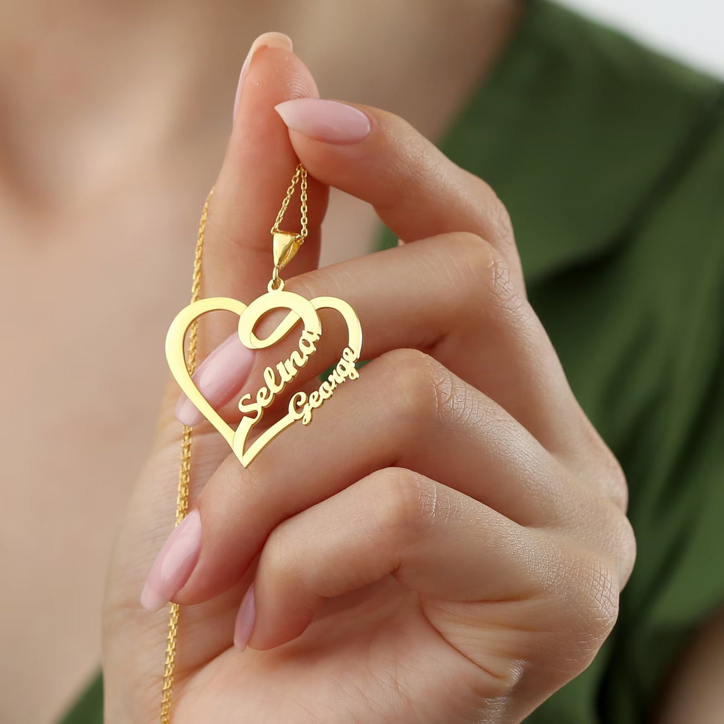 Grace Double Heart Pendant Necklace