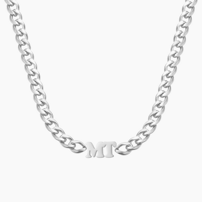 Initials Choker w/ XL Cuban Chain