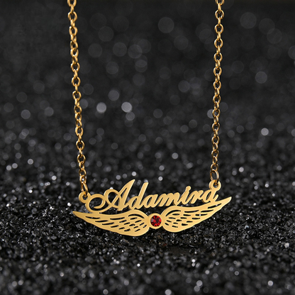 Victoria personalized wing collarbone necklace