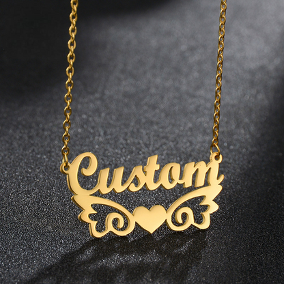 Victoria personalized wing collarbone necklace