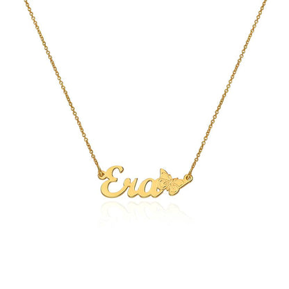 Teen's Butterfly Name Necklace in 18K Gold Plating